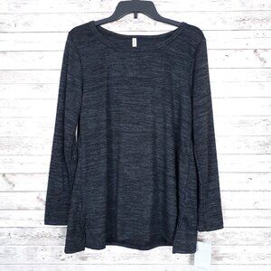 Forgotten Grace Womens Top M Long Sleeved Tee Charcoal 530A